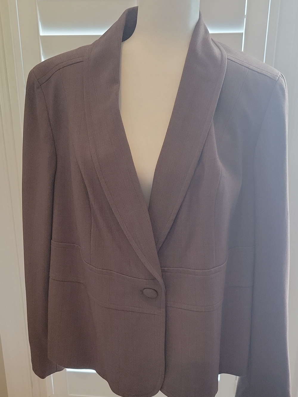 Merona Brown Pinstripe Shawl-Collar Single-Button Blazer With Matching Pants 18W